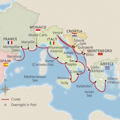 Mediterranean & Adriatic Sojourn map