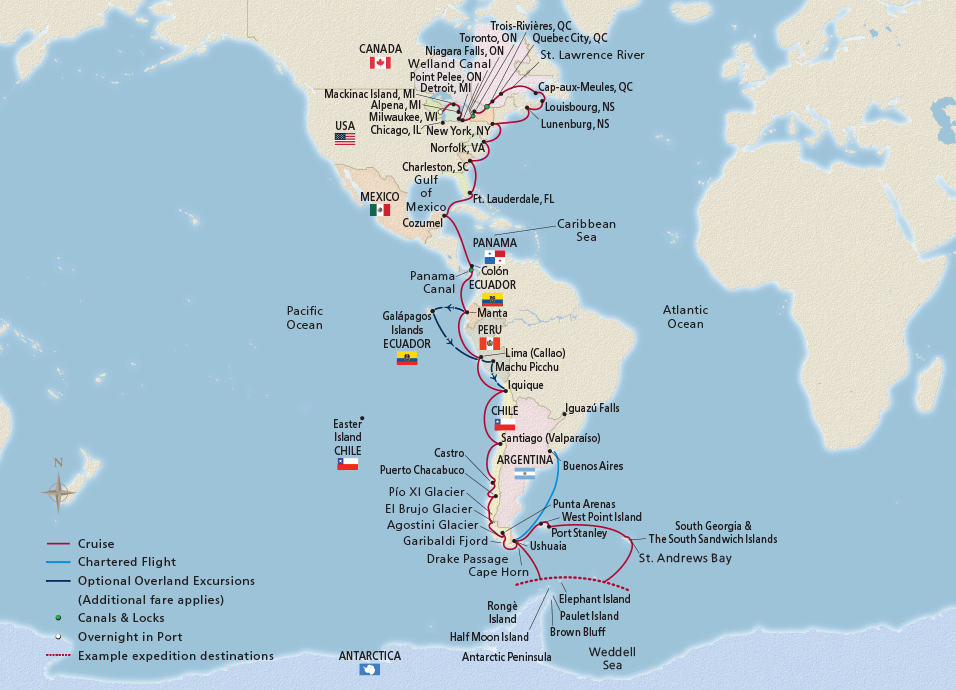 Map of the Longitudinal World Cruise III