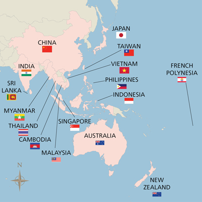 Asia & Oceania Map