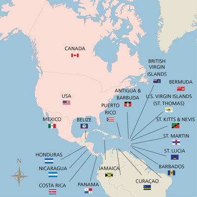 North & Central America Map