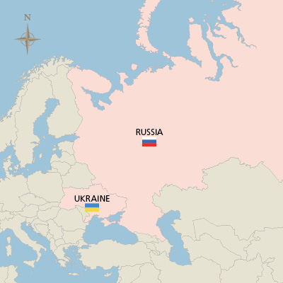 Russia & Ukraine Map