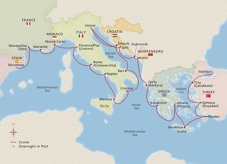 Mediterranean’s Iconic Shores Barcelona to Istanbul Cruise Overview