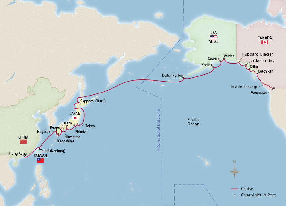 Far East & Alaska Hong Kong to Vancouver Cruise Overview