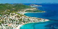 Aerial view of Philipsburg in St. Martin
