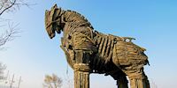 Wooden horse sculpture in Troy (Çanakkale), Turkey